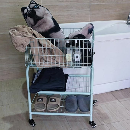 Rolling Laundry Basket with Locked Wheels, Heavy-Duty Laundry Cart - Image 5