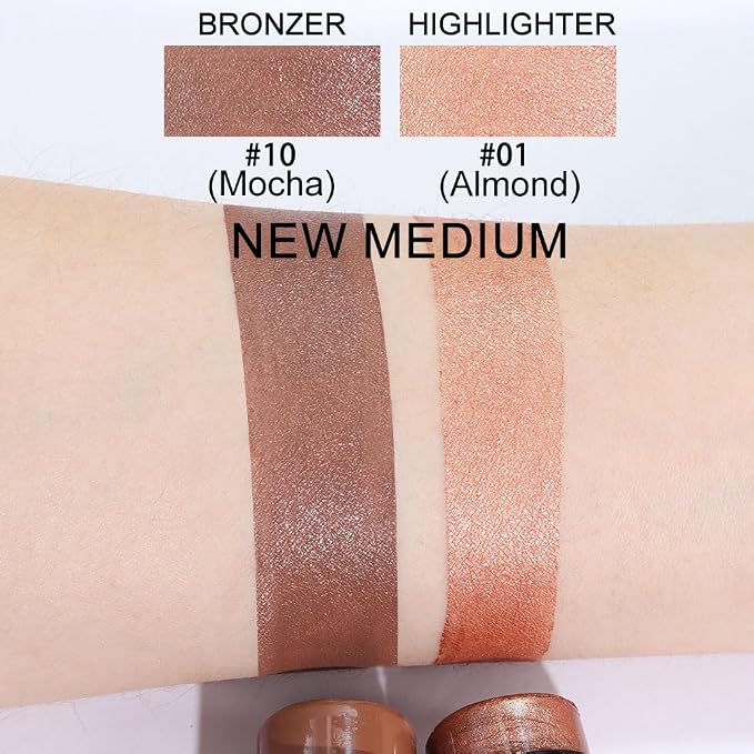 evpct 2Pcs Face Cream Contour Bronzer Sticks Makeup Highlighter Highlight - Image 3