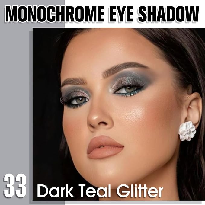 Light Teal Green Single Shimmer Eyeshadow Makeup, Neutral Powde Eye Shadow - Image 2