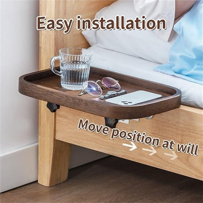 Bedside Caddy, Clip-on Wooden Bedside Shelf - Image 4