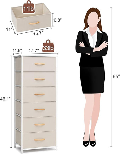 Tall 6-Drawer Fabric Dresser Tower - Image 3
