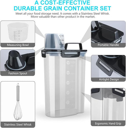 Uppetly Rice Airtight Dry Food Storage Containers, BPA Free Plastic Storage Bin - Image 3