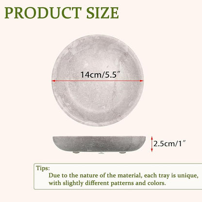 Hipiwe Small Key Bowl for Entryway Nightstand Organizer Tray Travertine - Image 3