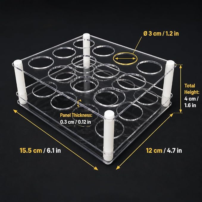 BOXIN 2-Pack Acrylic 2-in-1 Storage Rack, 12 Slots Each, Holds 10ml/15ml/20ml - Image 2