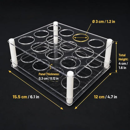 BOXIN 2-Pack Acrylic 2-in-1 Storage Rack, 12 Slots Each, Holds 10ml/15ml/20ml - Image 2
