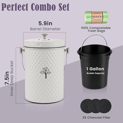 AOSION Countertop Kitchen Odorless Compost Bin - Image 2