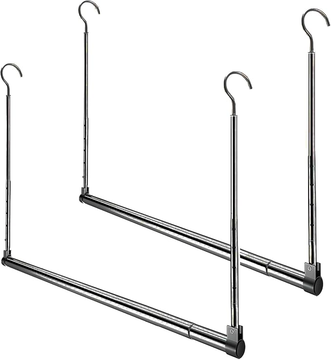Adjustable Hanging Closet Rod, Extender Hanging Rod, Closet Hanging Organizer by Yeetburg