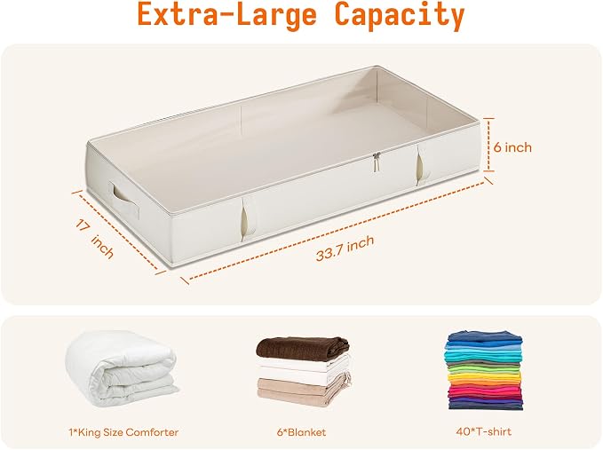 Vailando Storage Containers, 6 Inches Tall 60L Underbed Storage Bins - Image 5