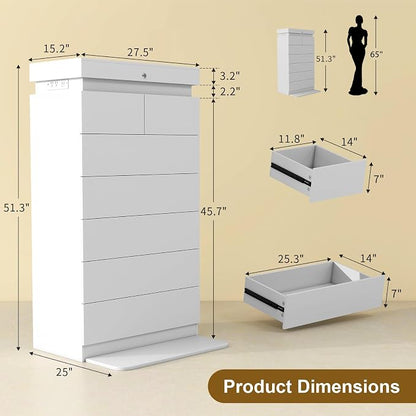 Vipbear 51.3" Tall White Dresser - Image 3