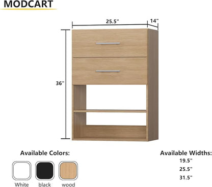 2 Drawer Short Tower Closet Unit, Modular Closet System, Wood Closet System - Image 2