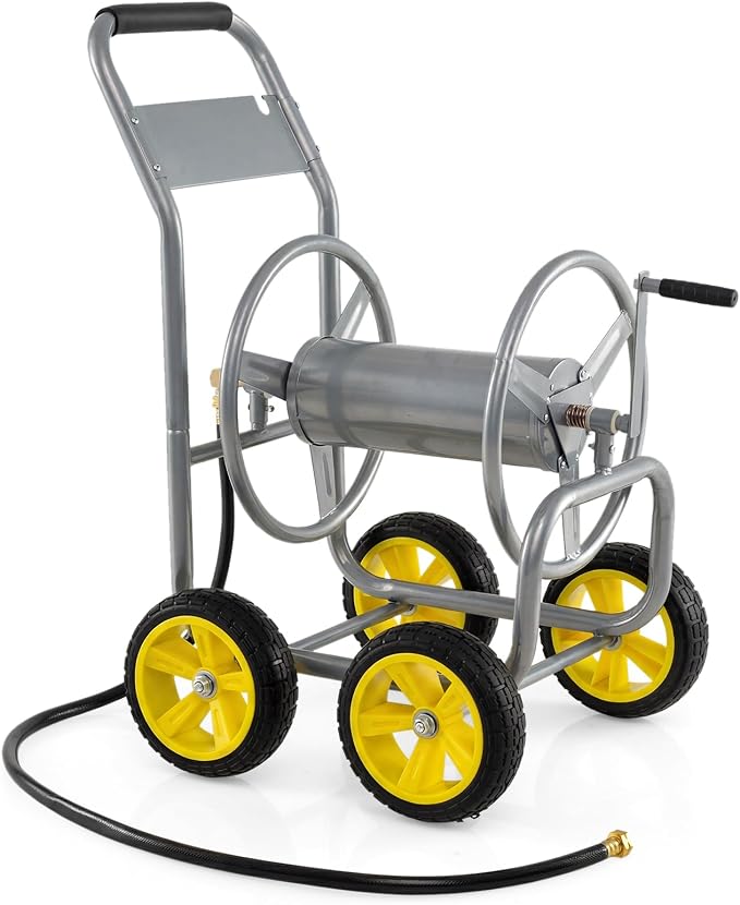 Goplus Garden Hose Reel Cart, 330ft 5/8" or 400ft 1/2" Large Capacity, by Goplus