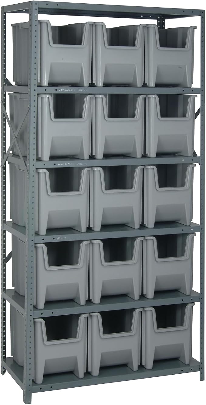 Quantum Storage Systems QSBU-600GY Solid Heavy Duty 6 Shelves 15 Giant Stack by QuantumStorageSystems