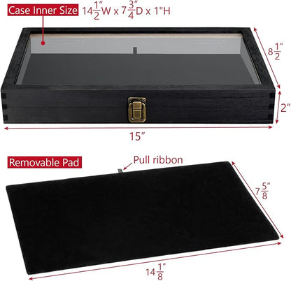 MOOCA Wooden Jewelry Display Case, Pocket Knife Display Case - Image 2