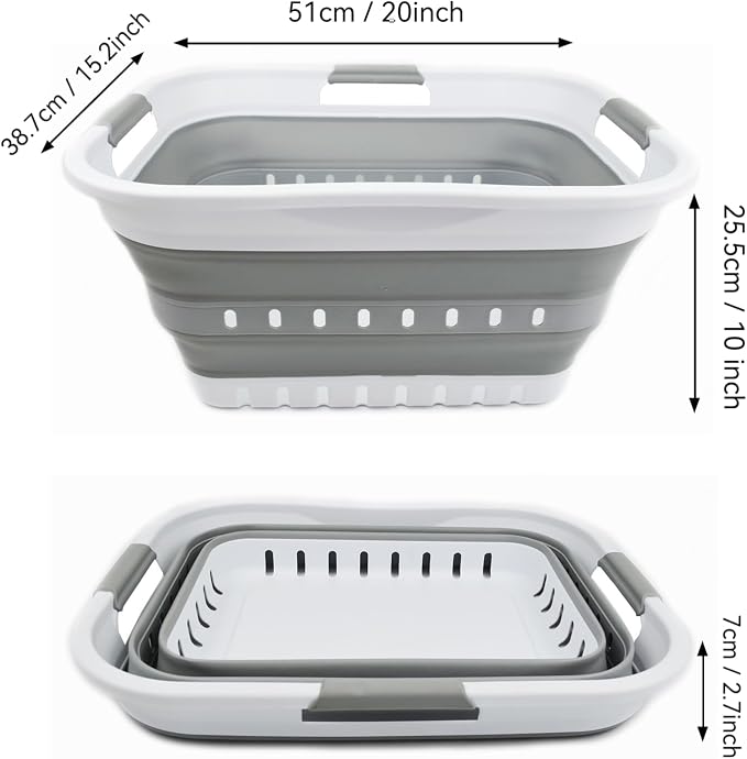 SAMMART Set of 2-30L Collapsible Plastic Laundry Basket - Image 4
