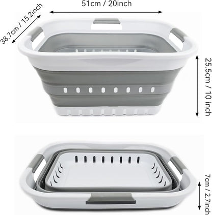 SAMMART Set of 2-30L Collapsible Plastic Laundry Basket - Image 4
