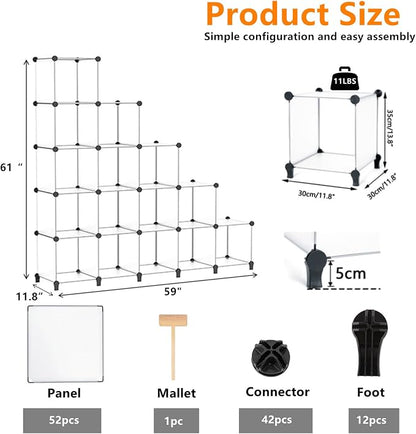 AWTATOS Cube Storage Organizer, 16 Cube Closet Organizer, Transclucent | - Image 3