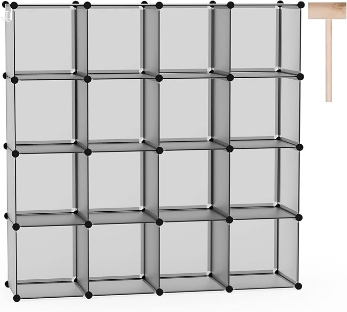 C&AHOME 16-Cube Storage Organizer, Plastic Shelves Units, DIY Closet Organizer by CAHOME