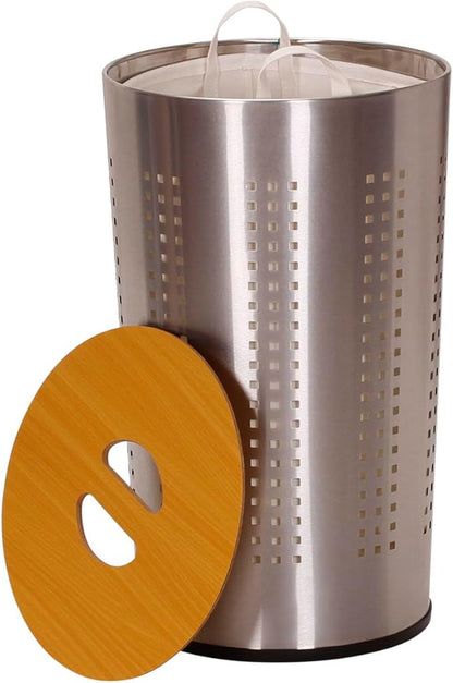 Household Essentials Round Metal Laundry Hamper by HouseholdEssentials