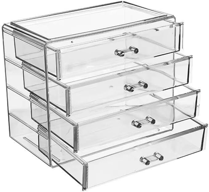 4-Drawer Clear Acrylic Vanity Top Stackable Organizer – Perfect - Image 2