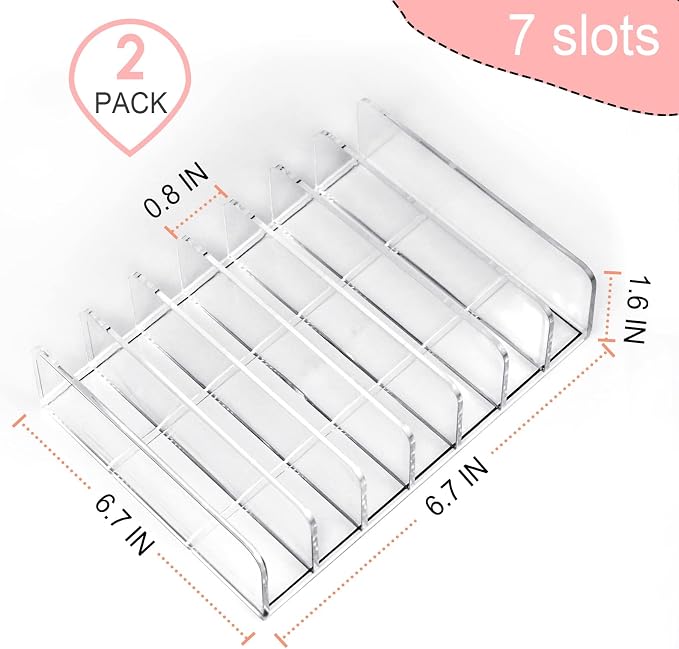 Vowcarol Eyeshadow Palette Organizer, Acrylic 7-Section Divided Makeup Palette - Image 2