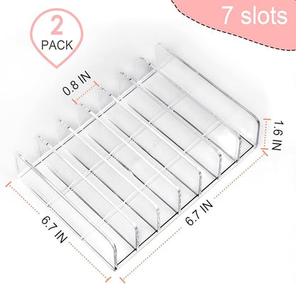 Vowcarol Eyeshadow Palette Organizer, Acrylic 7-Section Divided Makeup Palette - Image 2