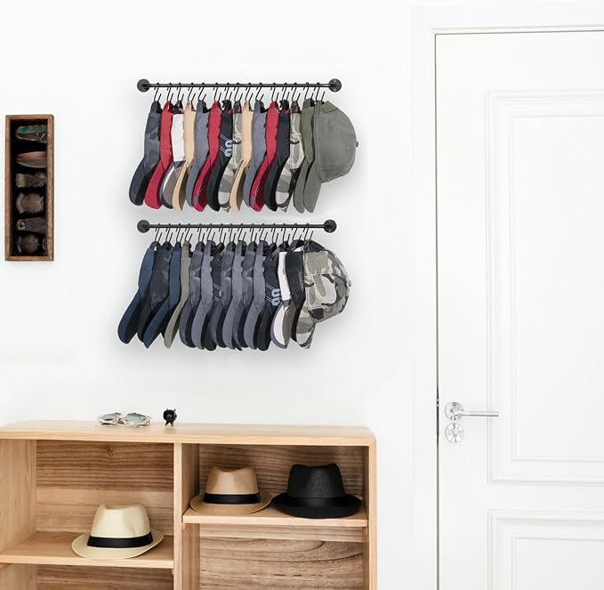 Mkono Hat Rack for Wall Baseball Cap Organizer Hanger - Image 2