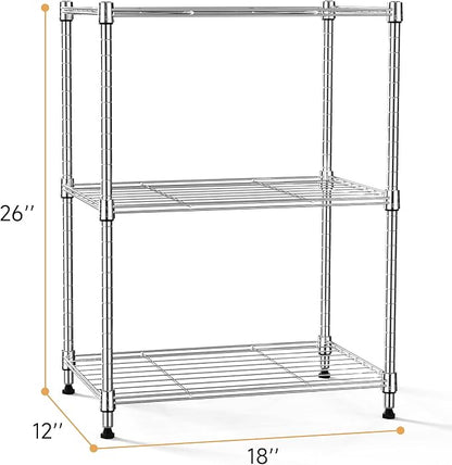 IZEUK 3 Tier Shelf, Heavy Duty Steel Wire Shelving Unit - Image 3