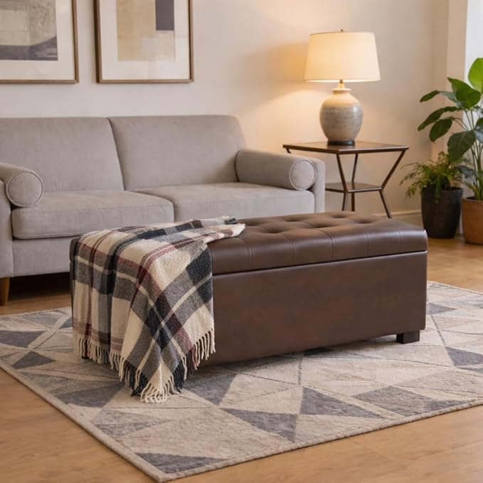 HomePop 46" Tufted Storage Bench - Image 2