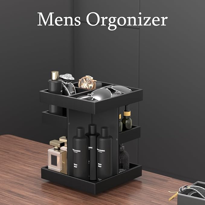 360 Rotating Cologne Organizer for Men and Women, Large Wood Perfume Stand and - Image 6