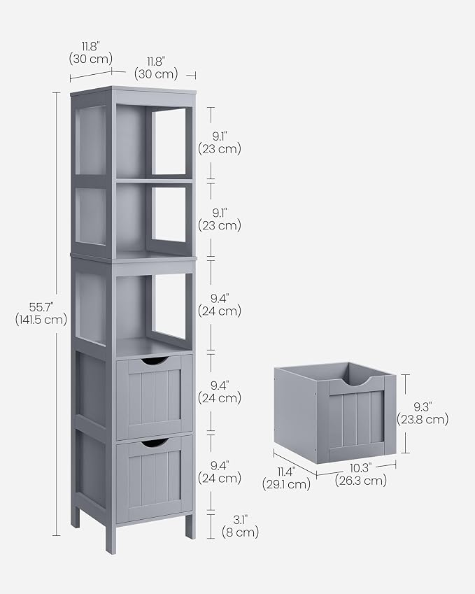 VASAGLE Storage Cabinet, Storage Organizer Rack Stand - Image 3