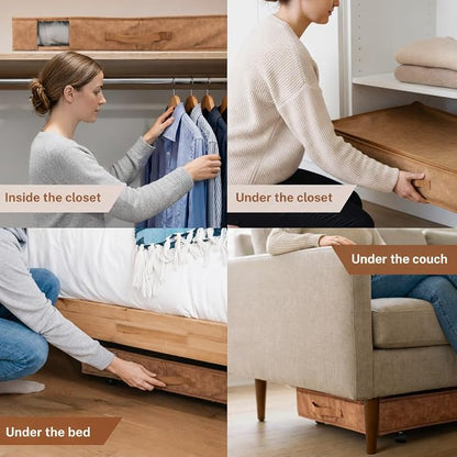 Premium Under Bed Storage with Wheels, Low Profile Rolling Storage Box in Vegan - Image 5