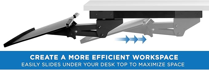 Mount-It! Under Desk Keyboard Tray Slide Out, Height Adjustable Keyboard Mount - Image 7