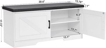 HOMSHO Farmhouse Shoe Storage Bench - Image 3
