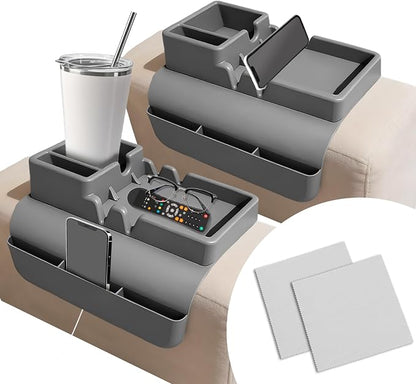 2Pcs Couch Cup Holder Tray, Large Anti-Slip Couch Cups Holder by PIUFAMChristmasGiftsBlanket