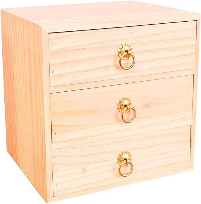 3 Layer Natural Wooden Storage Box by LONGTAO