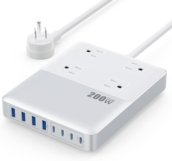 200W USB C Charging Station Power Strip by Kioson