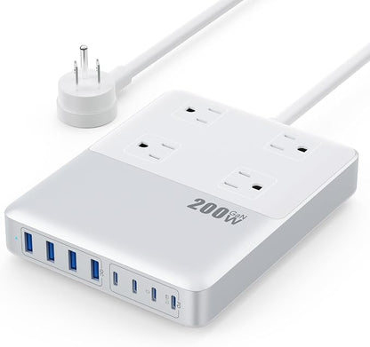 200W USB C Charging Station Power Strip by Kioson