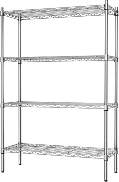 Auslar 4-Tier Heavy Duty Wire Shelving, Adjustable Storage Rack, Chrome | 14"D by Auslar