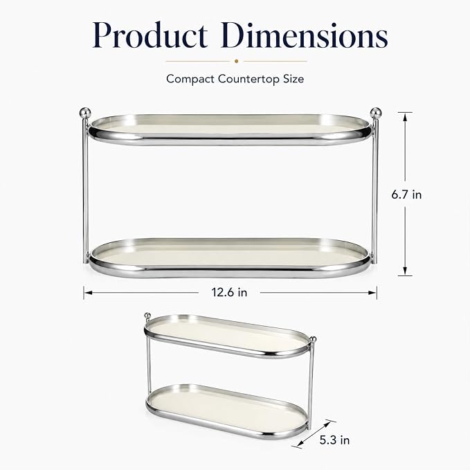 2 Tier Perfume Organizer, Stainless Steel Frame - Image 3