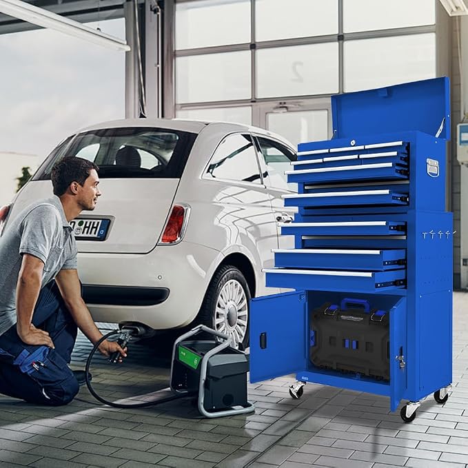 13-Drawer Double Door Rolling Tool Chest, 2 in 1 Detachable Tool Chest - Image 2