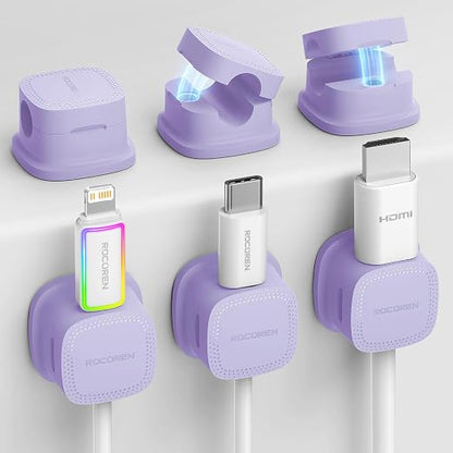 6 Pack Cable Management Cord Organizer, Magnetic Cable Clips-1s Lock, Rocoren by Rocoren