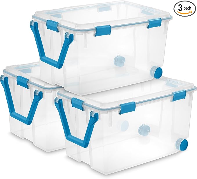 Sterilite 3-Pack Gasket Box, Weather-Resistant Storage Bins by Sterilite