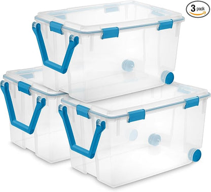 Sterilite 3-Pack Gasket Box, Weather-Resistant Storage Bins by Sterilite