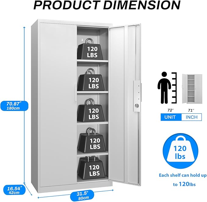 Tall Steel Garage Storage Cabinet - Image 3