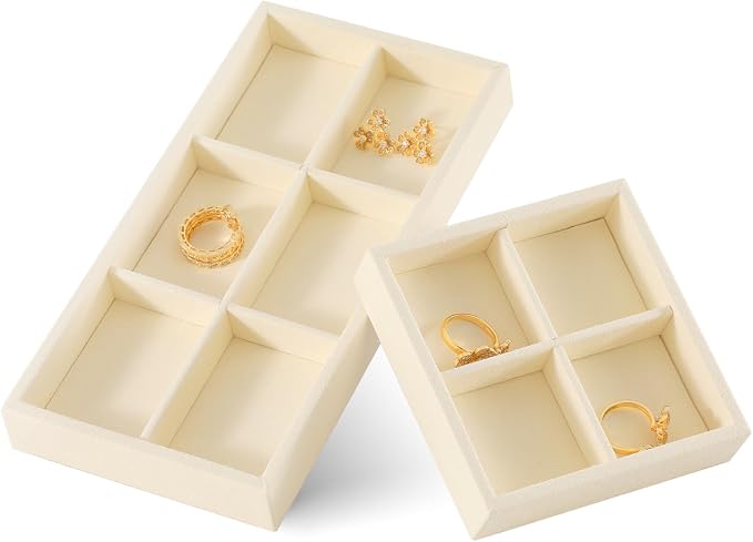 Dark Blue Jewelry Display Tray Ring Necklace Earring Bangle Organizer - Image 2