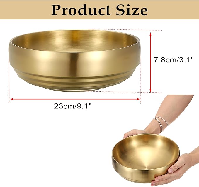 9.1 Inches Stainless Steel Bowl Decorative Key Bowl Golden Serving Bowl - Image 2