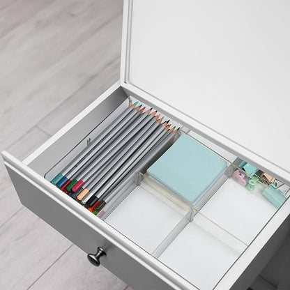 ZEXALOR Adjustable Clear Drawer Organizer, Plastic Drawer Divider Tray - Image 7