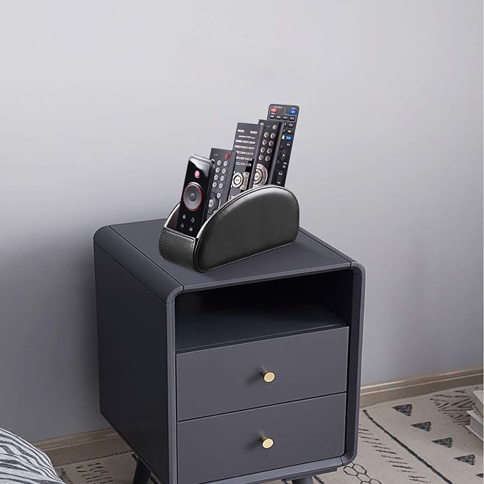 All-in-One Leather TV Remote Control Holder Black - Image 7