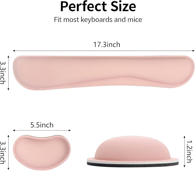 Bloss 2 Pink Wrist Rest for Mouse & Keyboard, Ergonomic Wrist Support | Soft - Image 8