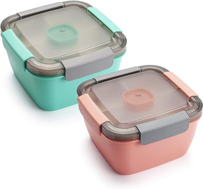 Salad Lunch Container To Go, 2 Packs 52-oz Salad Bowls to go by Freshmage